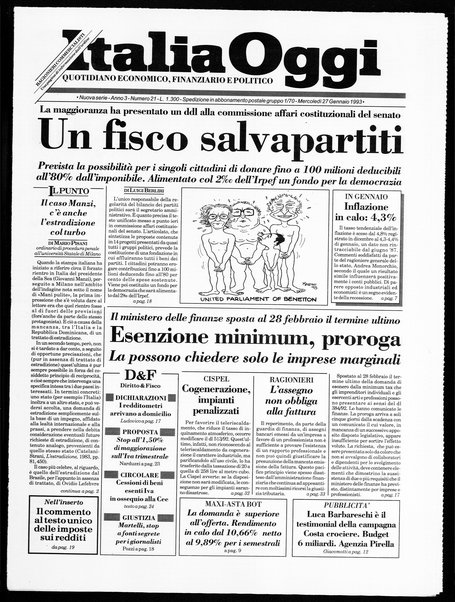 Italia oggi : quotidiano di economia finanza e politica